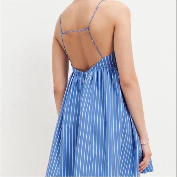Reformation Amara Dress Blue & white striped XL NWT $188 - Picture 4 of 5